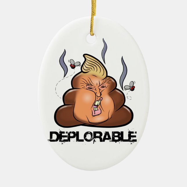 Lustige Donald- Trump - Trumpy-PooPoo Emoji Ikone Keramikornament (Vorne)