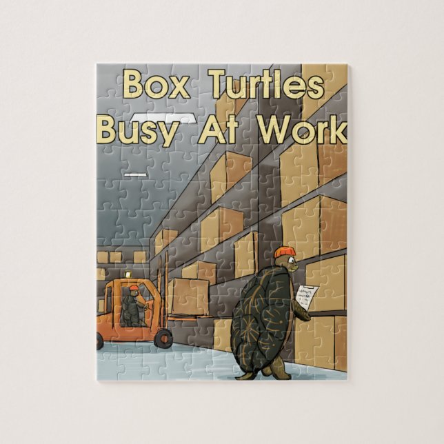 Lustige Dosenschildkröten bei der Arbeit Puzzle (Vertikal)
