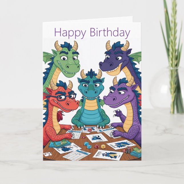 Lustige Dragon Geburtskarte Karte (Vorderseite)