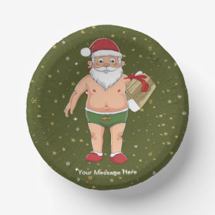 Lustige dreckige Weihnachtsmann-Weihnachtskollekti Pappteller