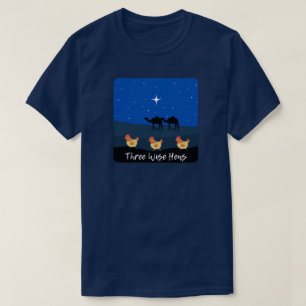Lustige drei weise Hühner Weihnachten T-Shirt