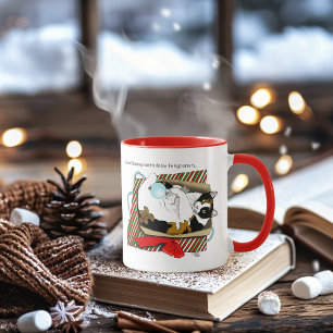 Lustige Dreifarbenkatze Weihnachtsgeschenkbox Tasse