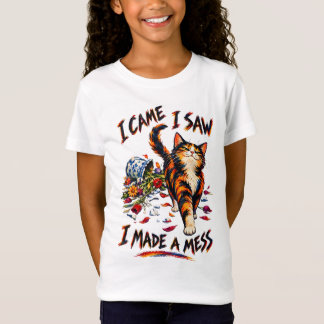 Lustige Dreifarbige Katze Ich Kam Ich Sah Ich Mach T-Shirt