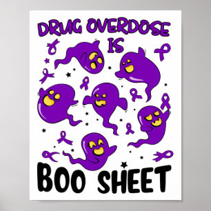 Lustige Drogenüberdosis ist Boo Sheet Geist Hallow Poster