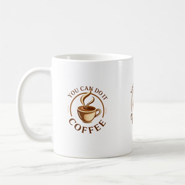 Lustige Du schaffst es Kaffeetasse (Links)