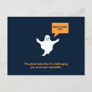 Lustige dunkelblaue und orange Halloween-Karten Postkarte