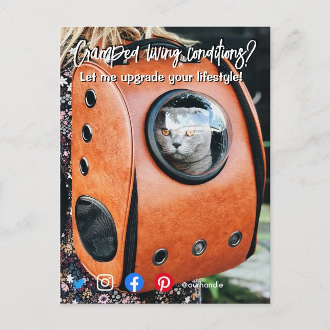 lustige, echte Anwesen Postkarte verkrampfte leben (Vorderseite)