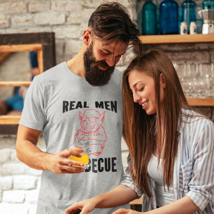 Lustige echte Männer riechen wie Barbecue Grau-Gra T-Shirt