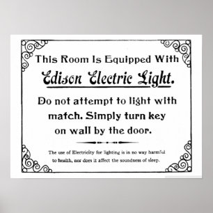 Lustige Edison-Glühbirne Poster