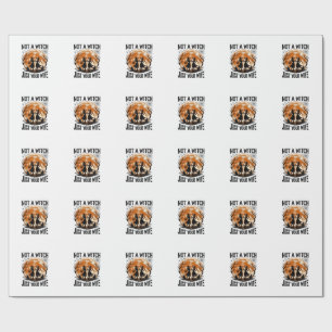 Lustige Ehefrau Halloween Vintage Hexe Mond Design Geschenkpapier