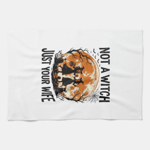 Lustige Ehefrau Halloween Vintage Hexe Mond Design Geschirrtuch