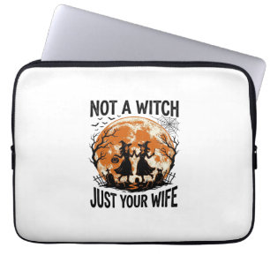 Lustige Ehefrau Halloween Vintage Hexe Mond Design Laptopschutzhülle