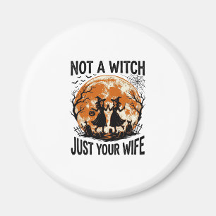 Lustige Ehefrau Halloween Vintage Hexe Mond Design Magnet