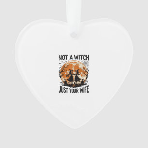 Lustige Ehefrau Halloween Vintage Hexe Mond Design Ornament