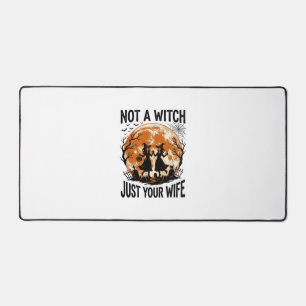 Lustige Ehefrau Halloween Vintage Hexe Mond Design Schreibtischunterlage
