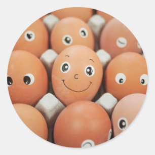 Lustige Ei-Gesichter - Frühstücksnahrung-Druck Runder Aufkleber