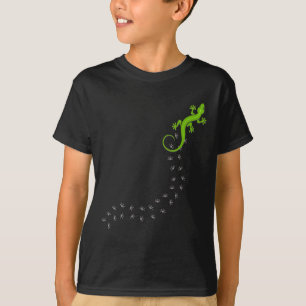 Lustige Eidechse klettert Fußspuren Reptilienliebh T-Shirt
