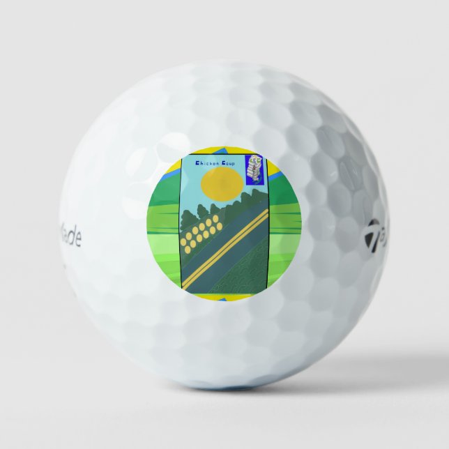 Lustige Eier überqueren die Straße Golfball (Vorderseite)