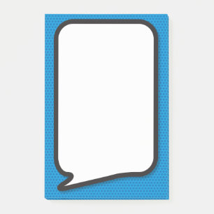 Lustige einfache blaue Sprechblase aus Comic-Hefte Post-it Klebezettel