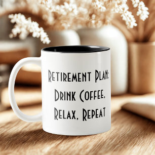 lustige, einfache Rente Zweifarbige Tasse
