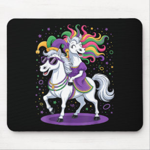 Lustige Einhorn-Reitpferd-Narrenhut Frauen Männer Mousepad