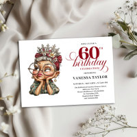 Lustige Einladung zum 60. Geburtstag Alte Dame Par