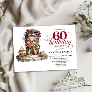 Lustige Einladung zum 60. Geburtstag - Karte mit a