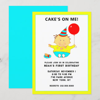 lustige Einladung zum ersten Geburtstag