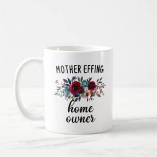 Lustige Einweihung, Florale Neue Hauseigentümer Kaffeetasse