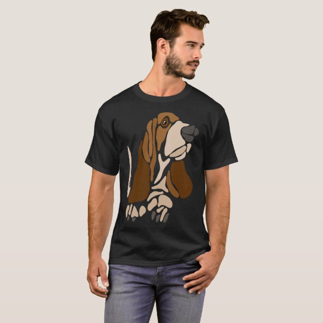 Lustige einzigartige Basset Hound-Hundekunst T-Shirt (Vorne ganz)
