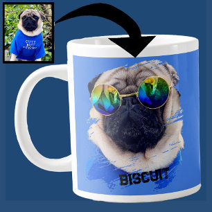 Lustige einzigartige Pug-Sonnenbrille Hund Papa Li Jumbo-Tasse