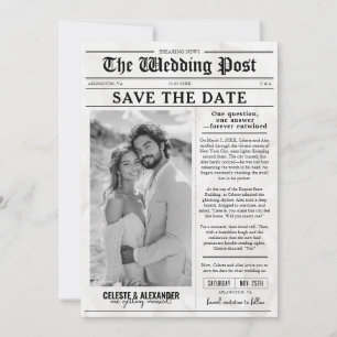 Lustige einzigartige Zeitungs-Hochzeitsankündigung Einladung