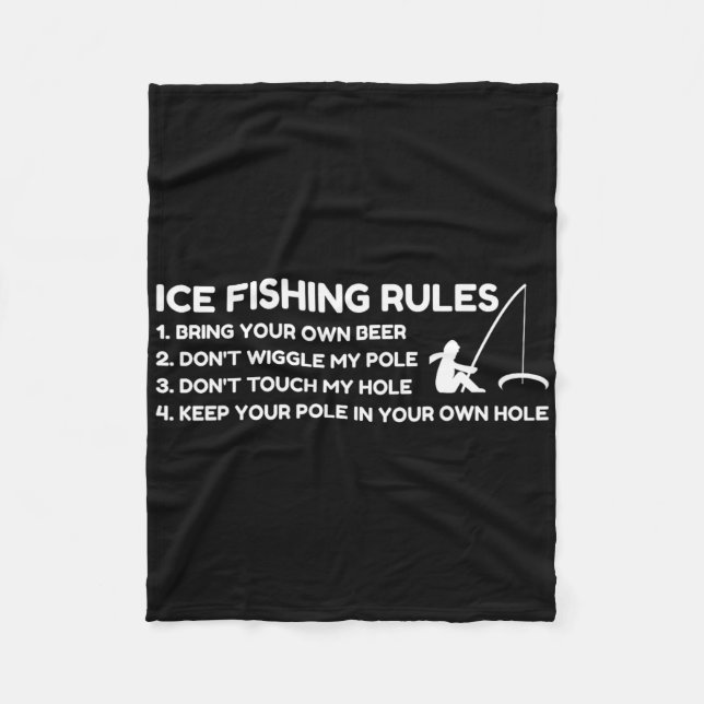 Lustige Eisfisch-Regeln  Fleecedecke (Vorderseite)