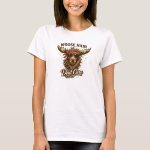 Lustige Elch-Haare-Das-ist-mir-egal-Illustration T-Shirt