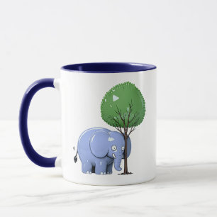 Lustige Elefantenbaum-Figur-Illustration Tasse