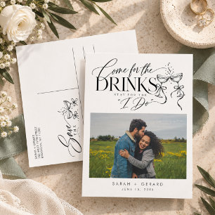 Lustige elegante Foto-Hochzeit Save the Date Ankündigungspostkarte
