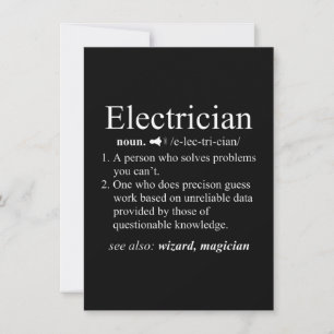 Lustige Elektriker-Definition Elektroingenieur Mitteilungskarte