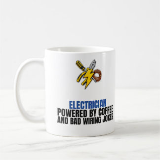 Lustige Elektriker-Tasse, angetrieben von Kaffee Kaffeetasse