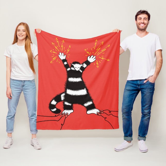 Lustige elektrische Katzen-Charakter-Hochspannung Fleecedecke (Beispiel)