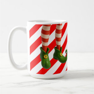 Lustige Elf-Beine Feiertagskarte Nordpol Unfug Kaffeetasse