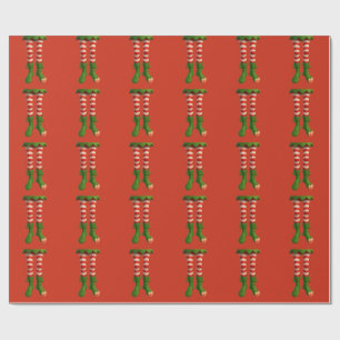 Lustige Elf-Beine Nordpol-Unfug Weihnachten Geschenkpapier