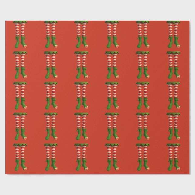 Lustige Elf-Beine | Nordpol-Unfug Weihnachten  Geschenkpapier (Flach)