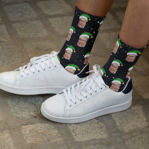 Lustige Elf Foto Weihnachts Socken