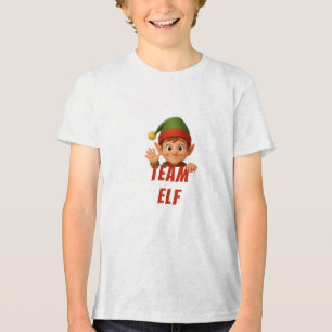 Lustige Elfengesichter Nordpol-Spaß für Kinder z Tri-Blend Shirt