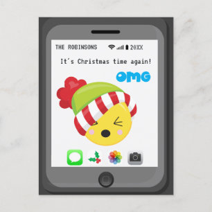 Lustige Emoji-Themen-Weihnachtsgrüße Ankündigungspostkarte