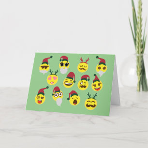Lustige Emojis Weihnachtskarte Feiertagskarte