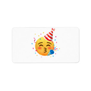 Lustige Emoticon-Party Adressaufkleber