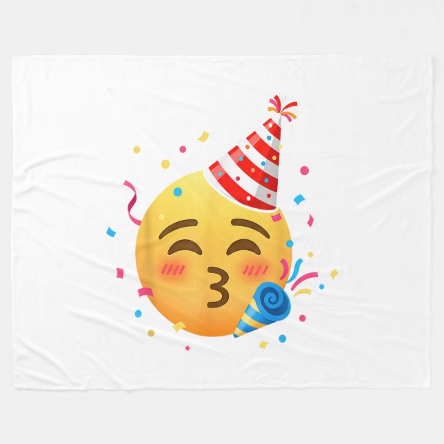 Lustige Emoticon-Party Fleecedecke (Vorderseite (Horizontal))