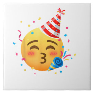 Lustige Emoticon-Party Fliese
