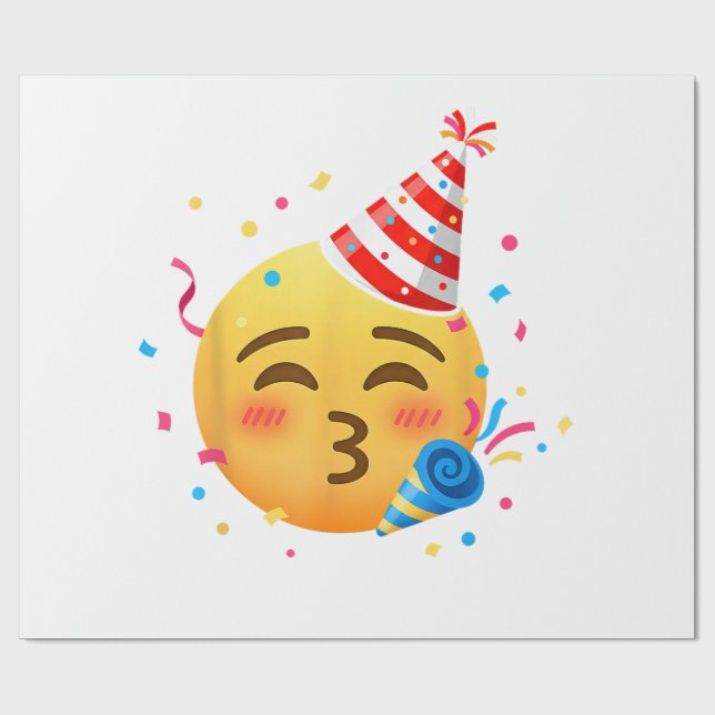 Lustige Emoticon-Party Geschenkpapier (Flach)